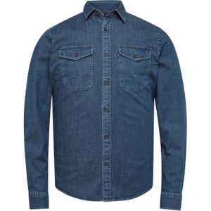 Vanguard casual overhemd normale fit blauw effen denim