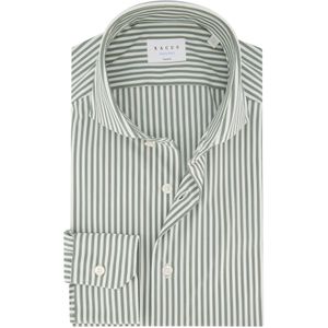 Xacus tailored fit overhemd groen gestreept