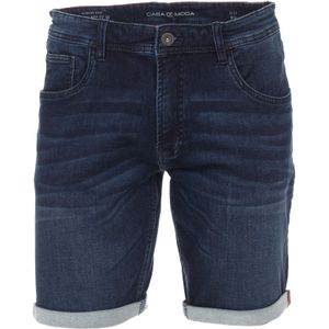 Casa Moda korte broek effen donkerblauw denim wijde fit