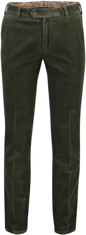 Meyer Pantalon Bonn corduroy effen groen ribbroek
