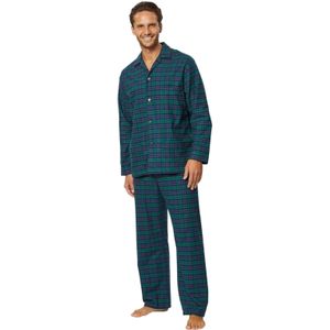 Bonsoir katoenen pyjama blauw geruit