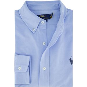 Lichtblauw knitted Polo Ralph Lauren overhemd