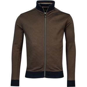 Baileys vest opstaande kraag bruin rits effen donkerblauwe details