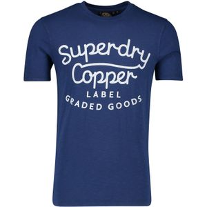 Superdry korte mouw t-shirt navy katoen opdruk