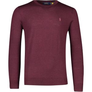 Polo Ralph Lauren trui ronde hals bordeaux effen merinowol