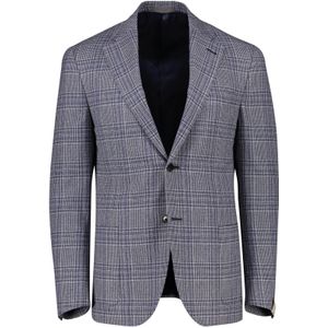 Corneliani - Colbert - Blauw Geruit - Zijden Mix
