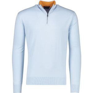 Lichtblauwe Paul&Shark half zip trui katoen