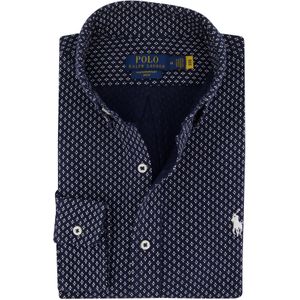 Polo Ralph Lauren casual overhemd normale fit donkerblauw geprint 100% katoen