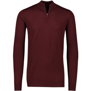 Portofino trui half zip extra lang effen bordeaux normale fit