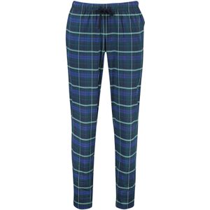 Schiesser pyjamabroek donkerblauw geruit katoen