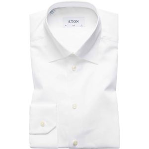 Eton overhemd button under Slim Fit wit