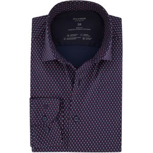 Olymp business overhemd Level Five extra slim fit donkerblauw geprint