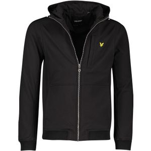 Lyle&Scott winterjas zwart effen rits normale fit