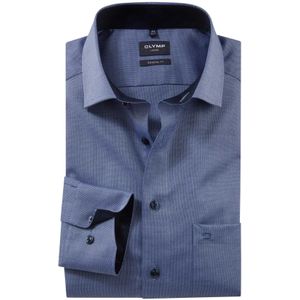 Olymp Luxor shirt blauw structuur Modern Fit