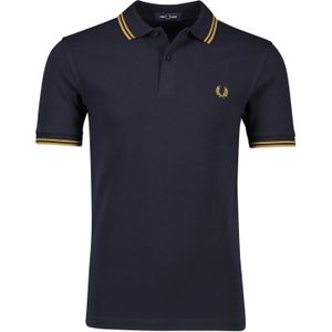 Fred Perry polo normale fit donkerblauw effen katoen met logo