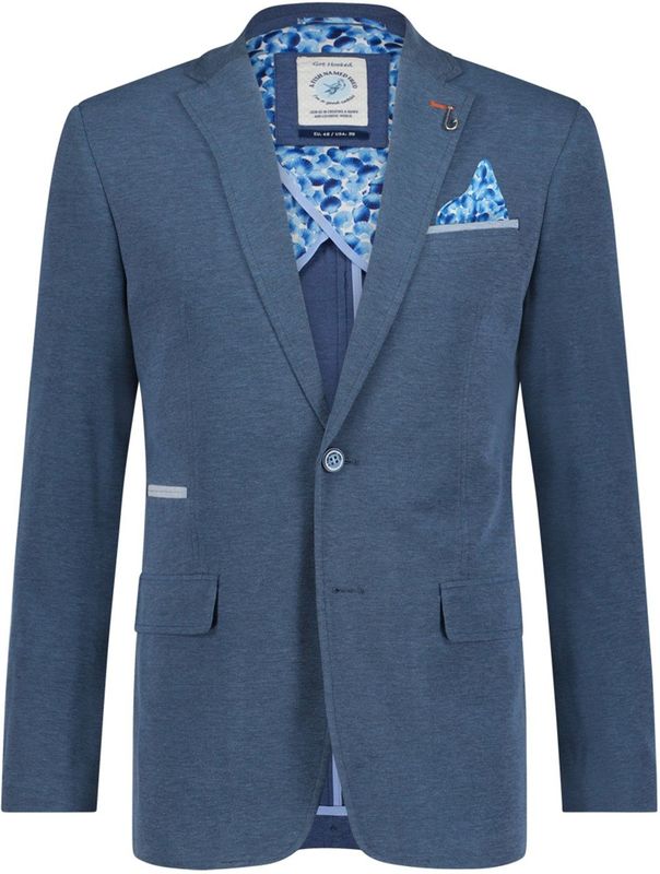 Colbert donkerblauw A Fish Named Fred katoen slim fit