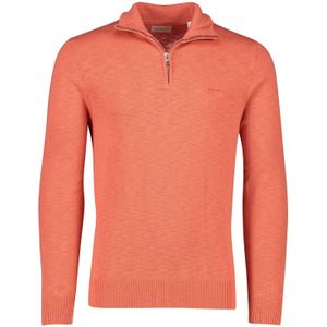 Gant trui half zip gemêleerd oranje katoen normale fit