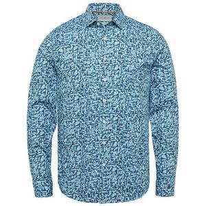 Cast Iron casual overhemd slim fit blauw geprint