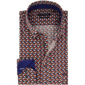 Giordano rood geprint casual overhemd wijde fit katoen