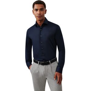 Cavallaro business overhemd slim fit donkerblauw effen Reanto