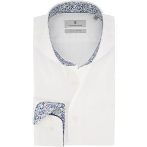 Zakelijk Thomas Maine overhemd normale fit wit effen 100% katoen