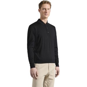 Paul&Shark merino polo lange mouw zwart
