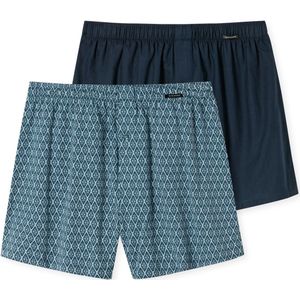 Schiesser Boxershorts Multipacks donkerblauw geprint en effen