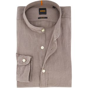 Boss Orange Race overhemd bruin regular fit effen