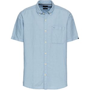 Camel Active overhemd korte mouw lichtblauw effen button-down