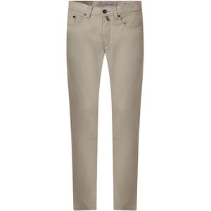 Pierre Cardin jeans bruin effen katoen, stretch zonder omslag