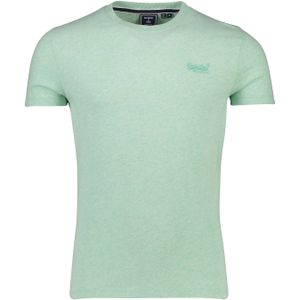 Superdry t-shirt  slim fit turquoise effen katoen