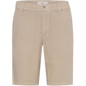 Brax korte broek beige effen linnen normale fit