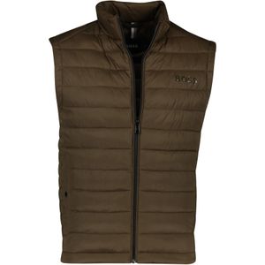 Hugo Boss Black gewatteerde bodywarmer groen effen rits normale fit Calano