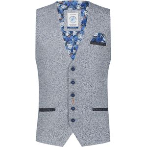 A Fish Named Fred gilet blauw met print normale fit