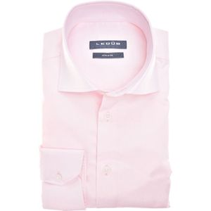 Ledub overhemd normale fit roze effen katoen strijkvrij