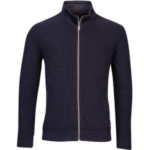 Baileys vest opstaande kraag donkerblauw rits zilver effen wol