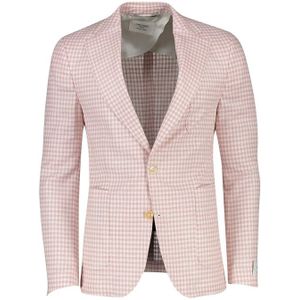 Carl Gross - Blazer - Roze - Geruit - Wolmix