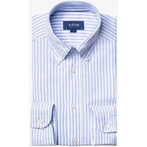 Eton slim fit lichtblauw gestreept overhemd Royal Oxford