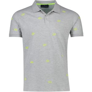 Portofino polo normale fit grijs geprint katoen, stretch