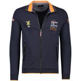 Portofino race vest donkerblauw rits effen katoen stretch