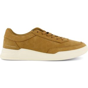 Tommy Hilfiger lage sneakers camel effen leer