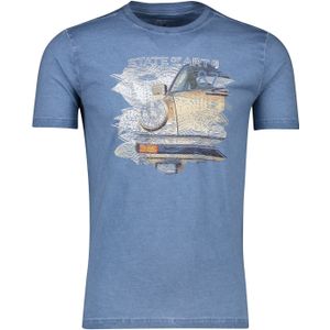 State of Art t-shirt blauw opdruk 100% katoen