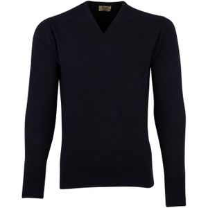 William Lockie trui donkerblauw cashmere v-hals