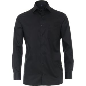 Casa Moda overhemd mouwlengte 7 normale fit zwart effen katoen