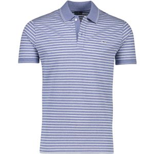 Paul & Shark blauw gestreept katoenen polo wijde fit 2-knoops