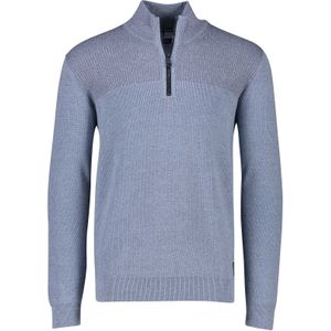 Katoenen Casa Moda trui half zip blauw normale fit