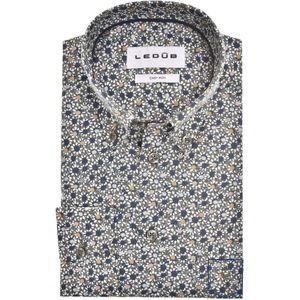 Ledub overhemd mouwlengte 7 Modern Fit groen geprint