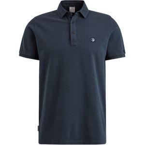 Cast Iron polo normale fit donkerblauw effen katoen 3-knoops