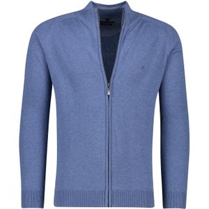 Casa Moda katoenen vest opstaande kraag blauw