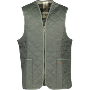 Barbour bodywarmer groen effen rits